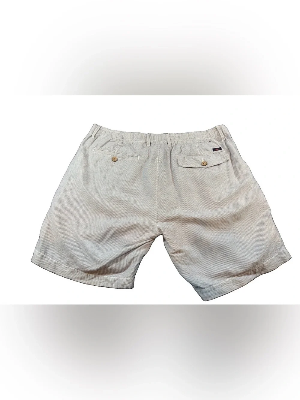 Faherty Brand Shorts Men’s Size 35 Blue White Stripe Linen Cotton Drawstring 9